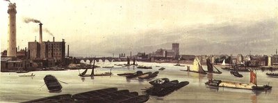 Shot Tower and Westminster, 1842 by Thomas Shotter Boys